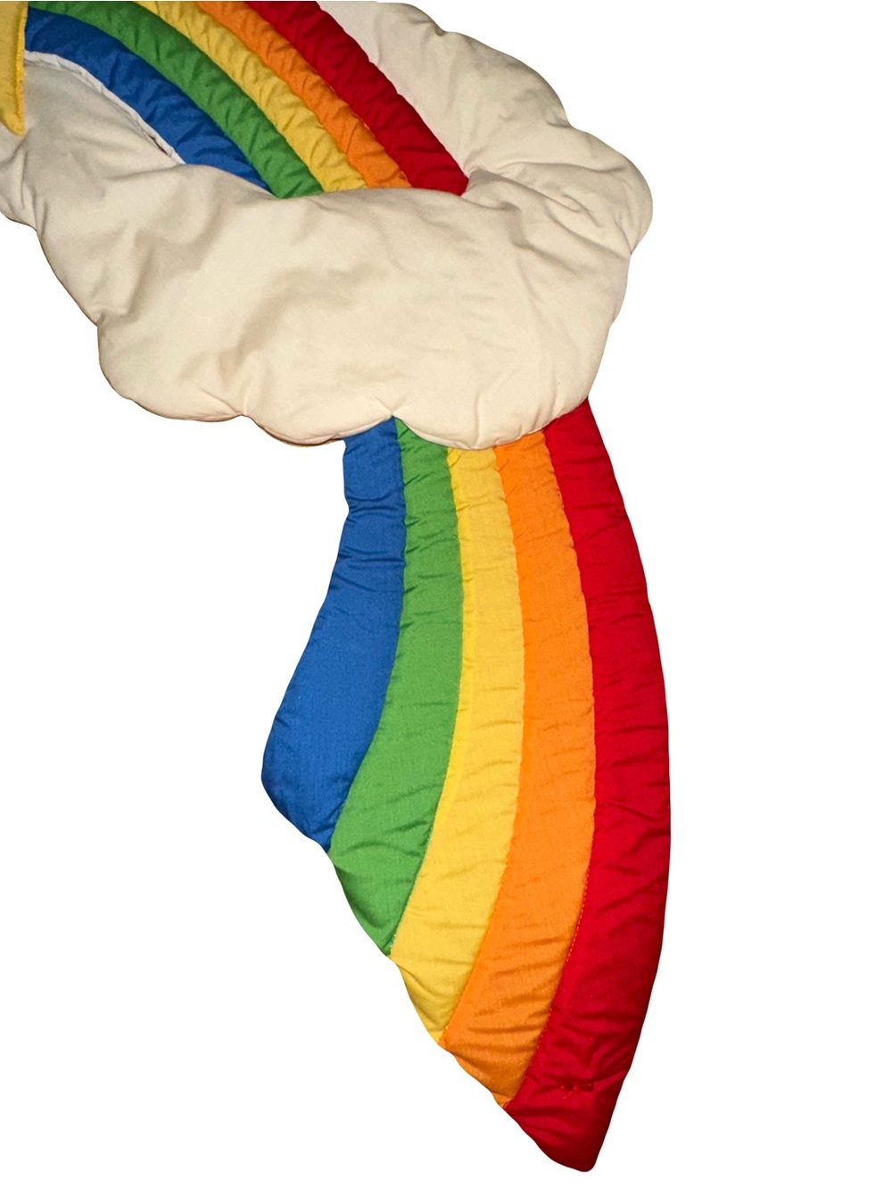 Vtg 80s Quilted Rainbow Shooting Star Wall Hanging - Picture 5 of 7